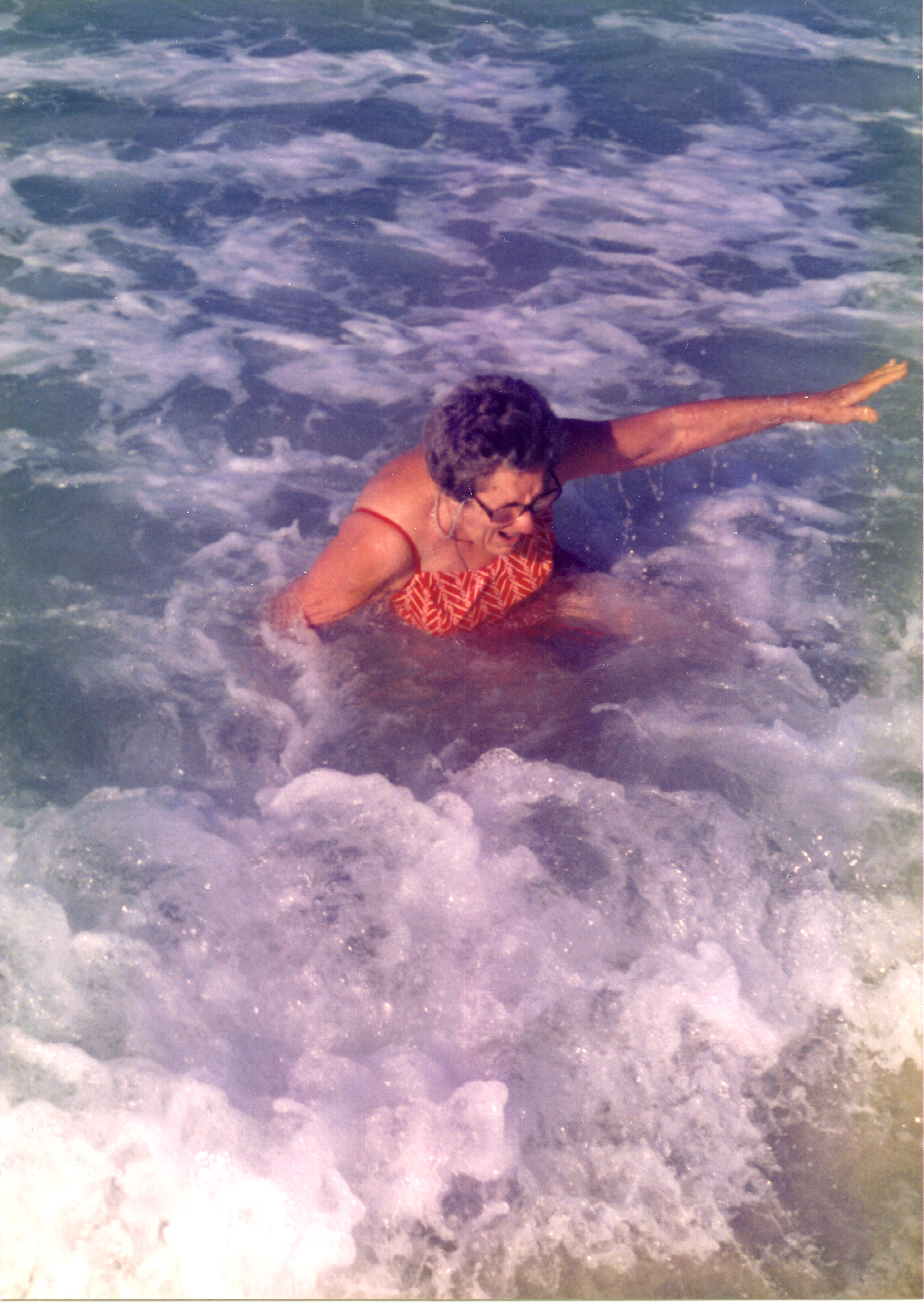 My grandmother's first time in the ocean (in her 70s!)